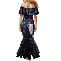 New Zealand Aotearoa Mermaid Dress Maori Tane Te Waiora Paua Shell Glitter Purple