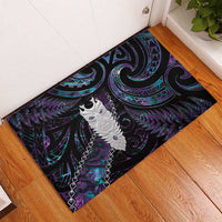 New Zealand Aotearoa Rubber Doormat Maori Tane Te Waiora Paua Shell Glitter Purple LT05 - Polynesian Pride