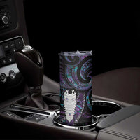 New Zealand Aotearoa Skinny Tumbler Maori Tane Te Waiora Paua Shell Glitter Purple LT05 - Polynesian Pride