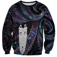 New Zealand Aotearoa Sweatshirt Maori Tane Te Waiora Paua Shell Glitter Purple LT05 Unisex Purple - Polynesian Pride