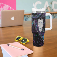 New Zealand Aotearoa Tumbler With Handle Maori Tane Te Waiora Paua Shell Glitter Purple LT05 - Polynesian Pride