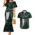 New Zealand Aotearoa Couples Matching Mermaid Dress and Hawaiian Shirt Maori Tane Te Waiora Paua Shell Glitter Green