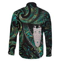 New Zealand Aotearoa Family Matching Off Shoulder Maxi Dress and Hawaiian Shirt Maori Tane Te Waiora Paua Shell Glitter Green LT05 - Polynesian Pride