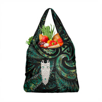 New Zealand Aotearoa Grocery Bag Maori Tane Te Waiora Paua Shell Glitter Green LT05 1-pack One Size Green - Polynesian Pride