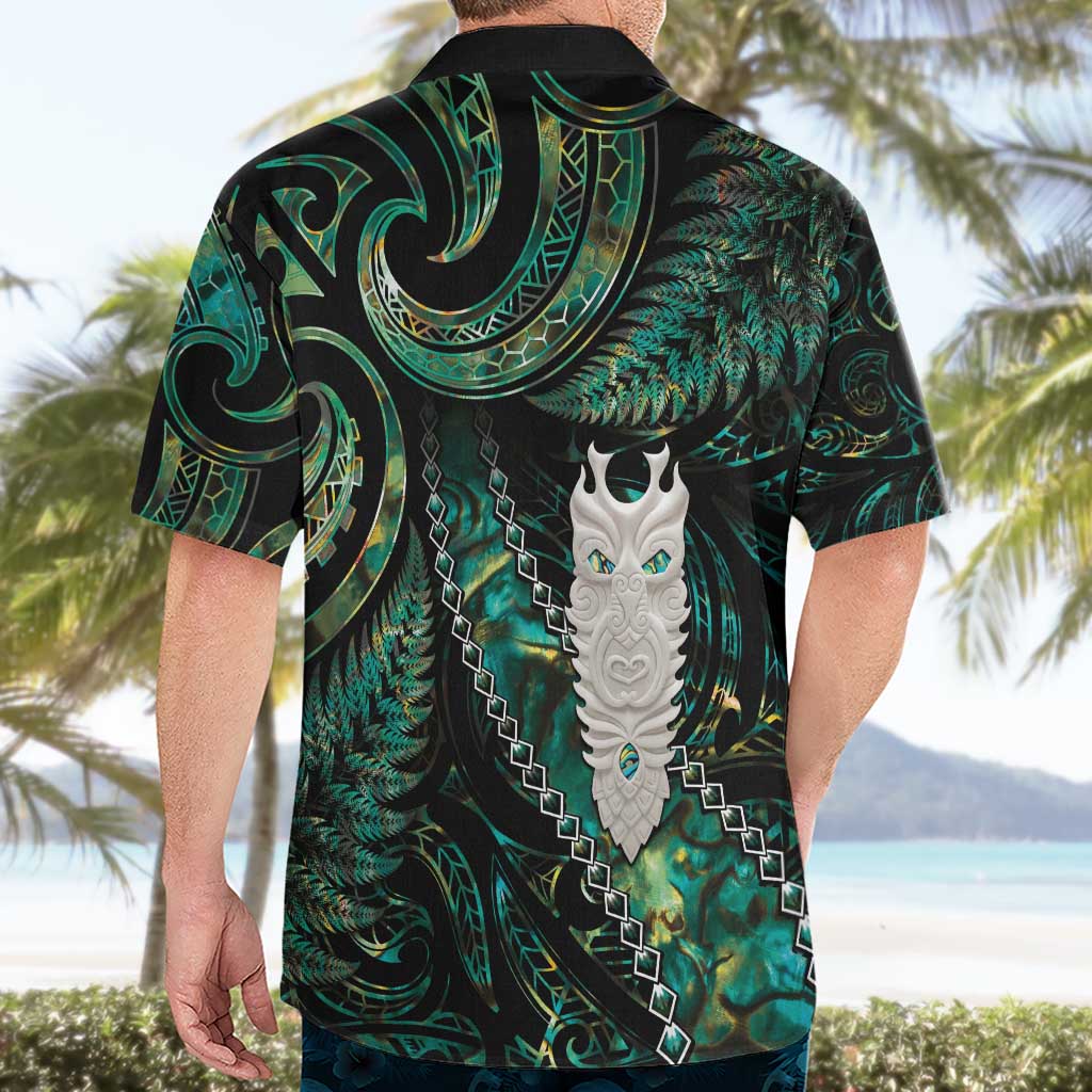 New Zealand Aotearoa Hawaiian Shirt Maori Tane Te Waiora Paua Shell Glitter Green LT05 - Polynesian Pride