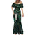 New Zealand Aotearoa Mermaid Dress Maori Tane Te Waiora Paua Shell Glitter Green