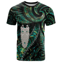 New Zealand Aotearoa T Shirt Maori Tane Te Waiora Paua Shell Glitter Green LT05 Green - Polynesian Pride