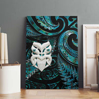 New Zealand Aotearoa Canvas Wall Art Maori Wheku Paua Shell Glitter Turquoise