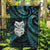 New Zealand Aotearoa Garden Flag Maori Wheku Paua Shell Glitter Turquoise