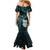 New Zealand Aotearoa Mermaid Dress Maori Wheku Paua Shell Glitter Turquoise