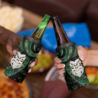 New Zealand Aotearoa 4 in 1 Can Cooler Tumbler Maori Wheku Paua Shell Glitter Green LT05 - Polynesian Pride