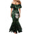 New Zealand Aotearoa Mermaid Dress Maori Wheku Paua Shell Glitter Green