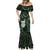 New Zealand Aotearoa Mermaid Dress Maori Wheku Paua Shell Glitter Green