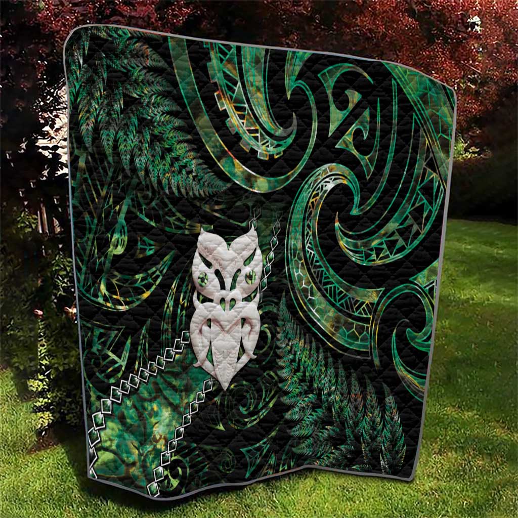 New Zealand Aotearoa Quilt Maori Wheku Paua Shell Glitter Green LT05 - Polynesian Pride
