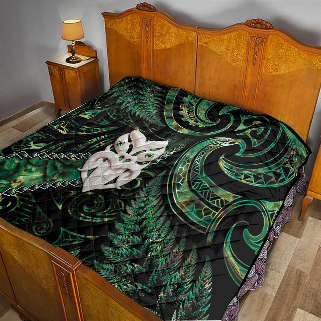 New Zealand Aotearoa Quilt Maori Wheku Paua Shell Glitter Green LT05 - Polynesian Pride