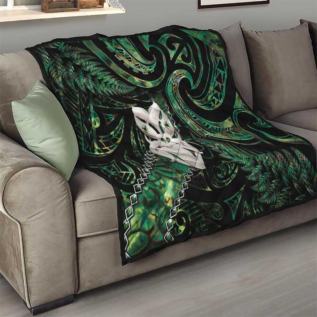 New Zealand Aotearoa Quilt Maori Wheku Paua Shell Glitter Green LT05 - Polynesian Pride