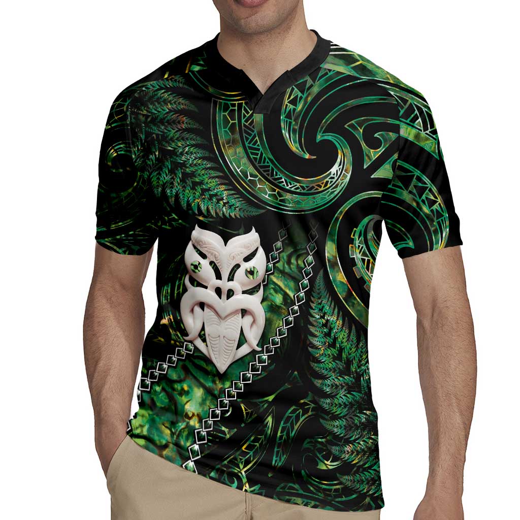 New Zealand Aotearoa Rugby Jersey Maori Wheku Paua Shell Glitter Green