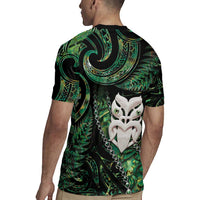 New Zealand Aotearoa Rugby Jersey Maori Wheku Paua Shell Glitter Green