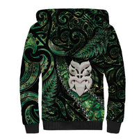 New Zealand Aotearoa Sherpa Hoodie Maori Wheku Paua Shell Glitter Green