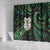 New Zealand Aotearoa Shower Curtain Maori Wheku Paua Shell Glitter Green