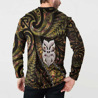 New Zealand Aotearoa Button Sweatshirt Maori Wheku Paua Shell Glitter Gold