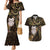 New Zealand Aotearoa Couples Matching Mermaid Dress and Hawaiian Shirt Maori Wheku Paua Shell Glitter Gold