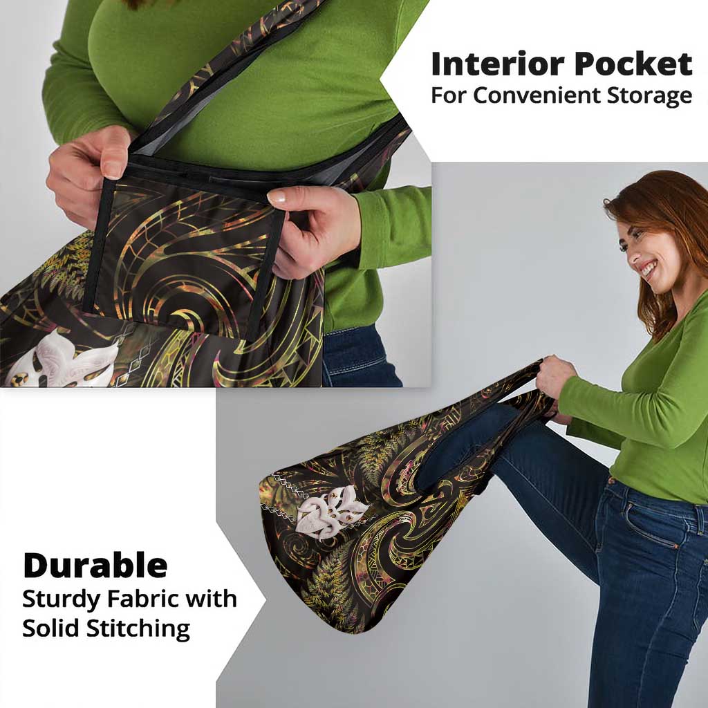 New Zealand Aotearoa Grocery Bag Maori Wheku Paua Shell Glitter Gold