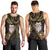 New Zealand Aotearoa Men Tank Top Maori Wheku Paua Shell Glitter Gold