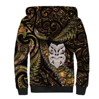 New Zealand Aotearoa Sherpa Hoodie Maori Wheku Paua Shell Glitter Gold
