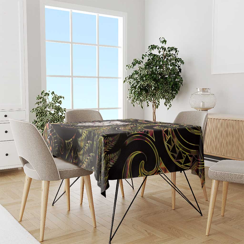 New Zealand Aotearoa Tablecloth Maori Wheku Paua Shell Glitter Gold