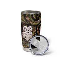 New Zealand Aotearoa Tumbler Cup Maori Wheku Paua Shell Glitter Gold LT05 - Polynesian Pride