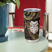 New Zealand Aotearoa Tumbler Cup Maori Wheku Paua Shell Glitter Gold LT05 - Polynesian Pride