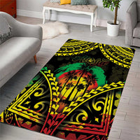 Aloha Tropical Palm Trees Area Rug Reggae Polynesian Pattern