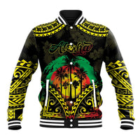 Aloha Tropical Palm Trees Baseball Jacket Reggae Polynesian Pattern