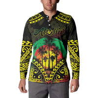 Aloha Tropical Palm Trees Button Sweatshirt Reggae Polynesian Pattern LT05 - Polynesian Pride