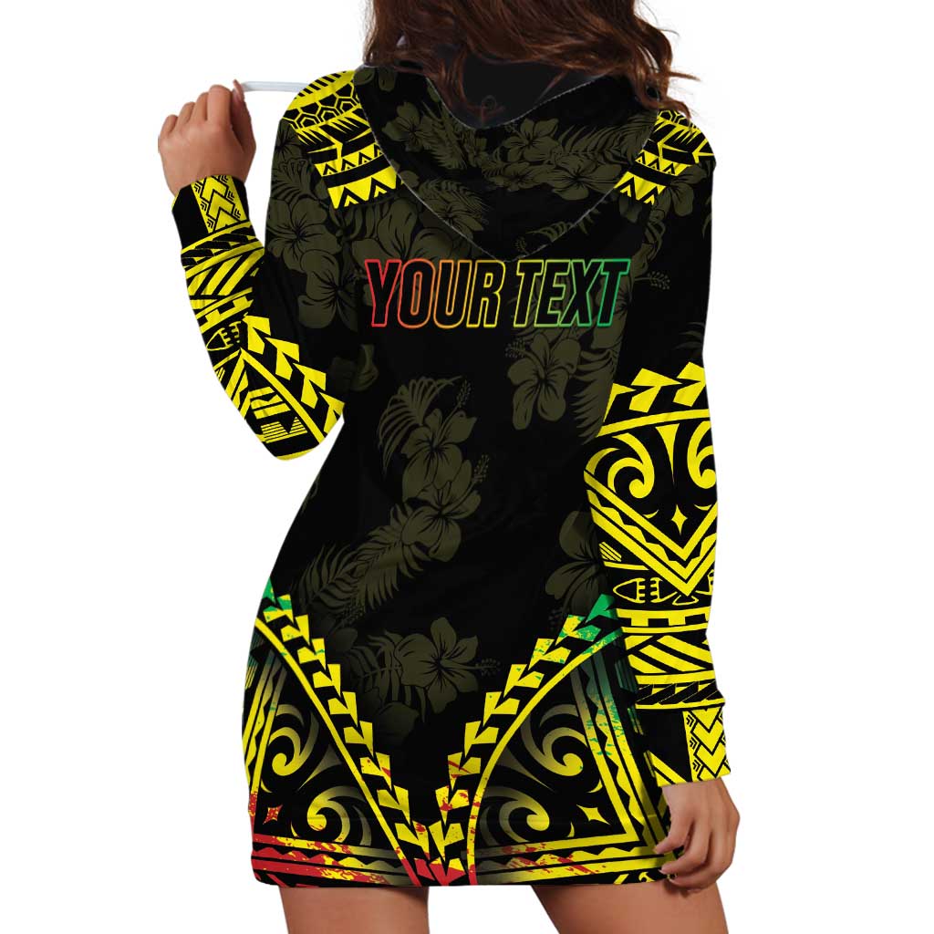 Aloha Tropical Palm Trees Hoodie Dress Reggae Polynesian Pattern
