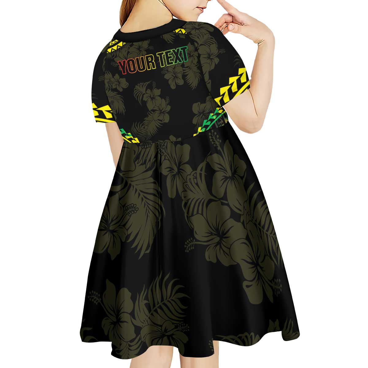 Aloha Tropical Palm Trees Kid Short Sleeve Dress Reggae Polynesian Pattern LT05 - Polynesian Pride