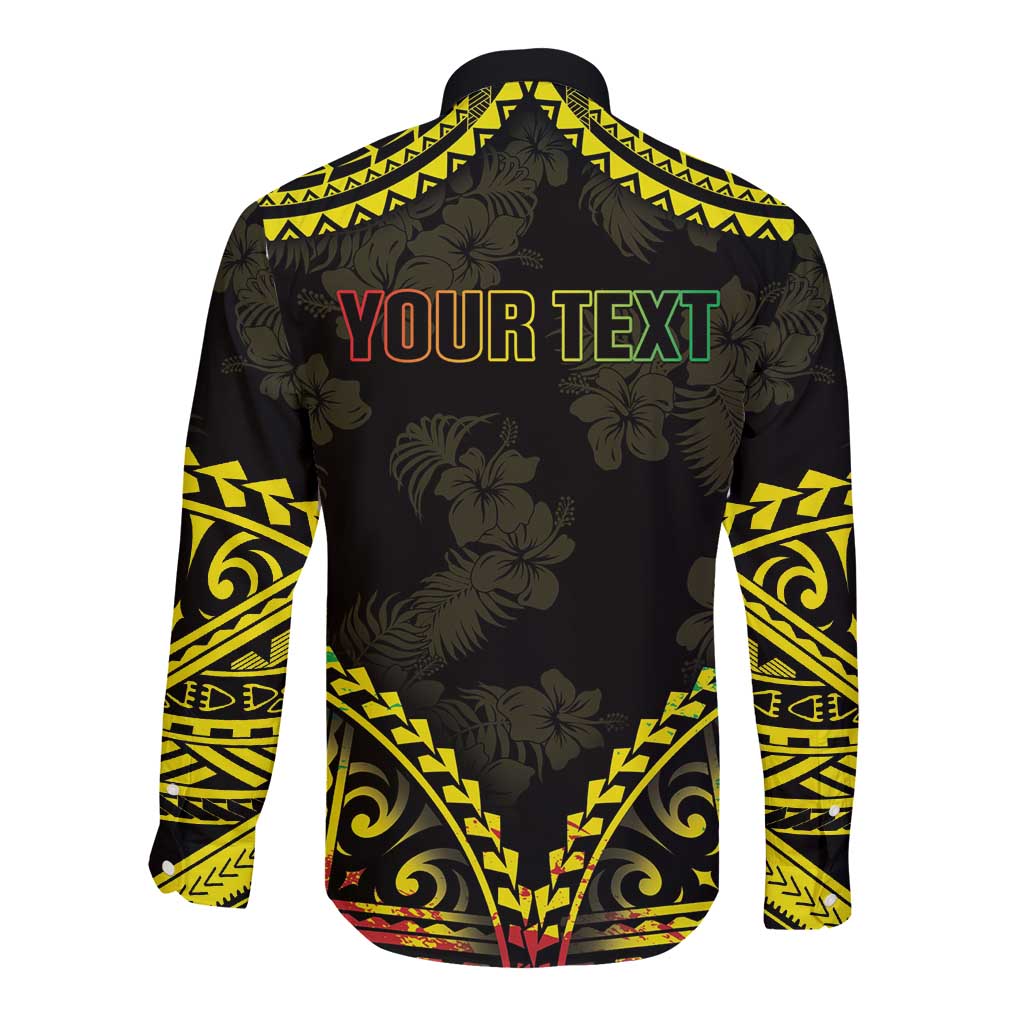 Aloha Tropical Palm Trees Long Sleeve Button Shirt Reggae Polynesian Pattern LT05 - Polynesian Pride