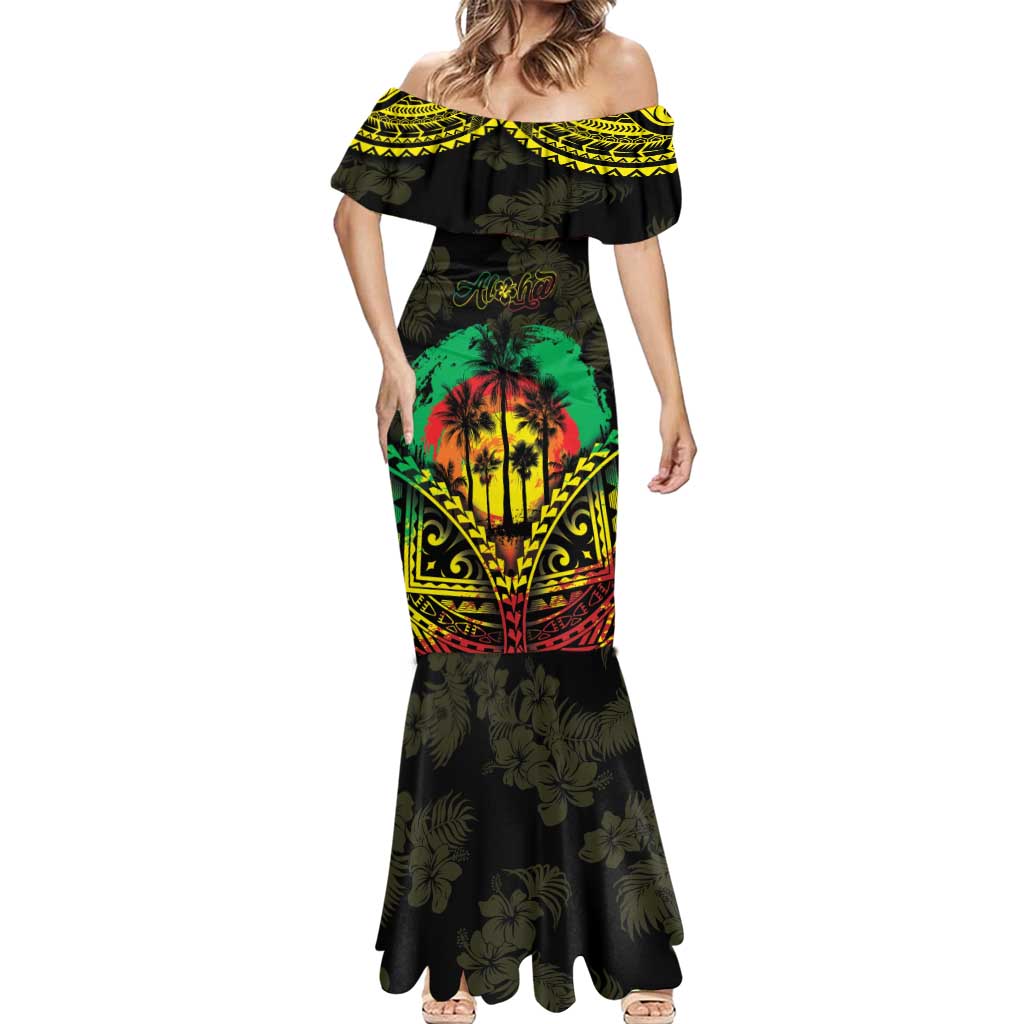 Aloha Tropical Palm Trees Mermaid Dress Reggae Polynesian Pattern LT05 - Polynesian Pride