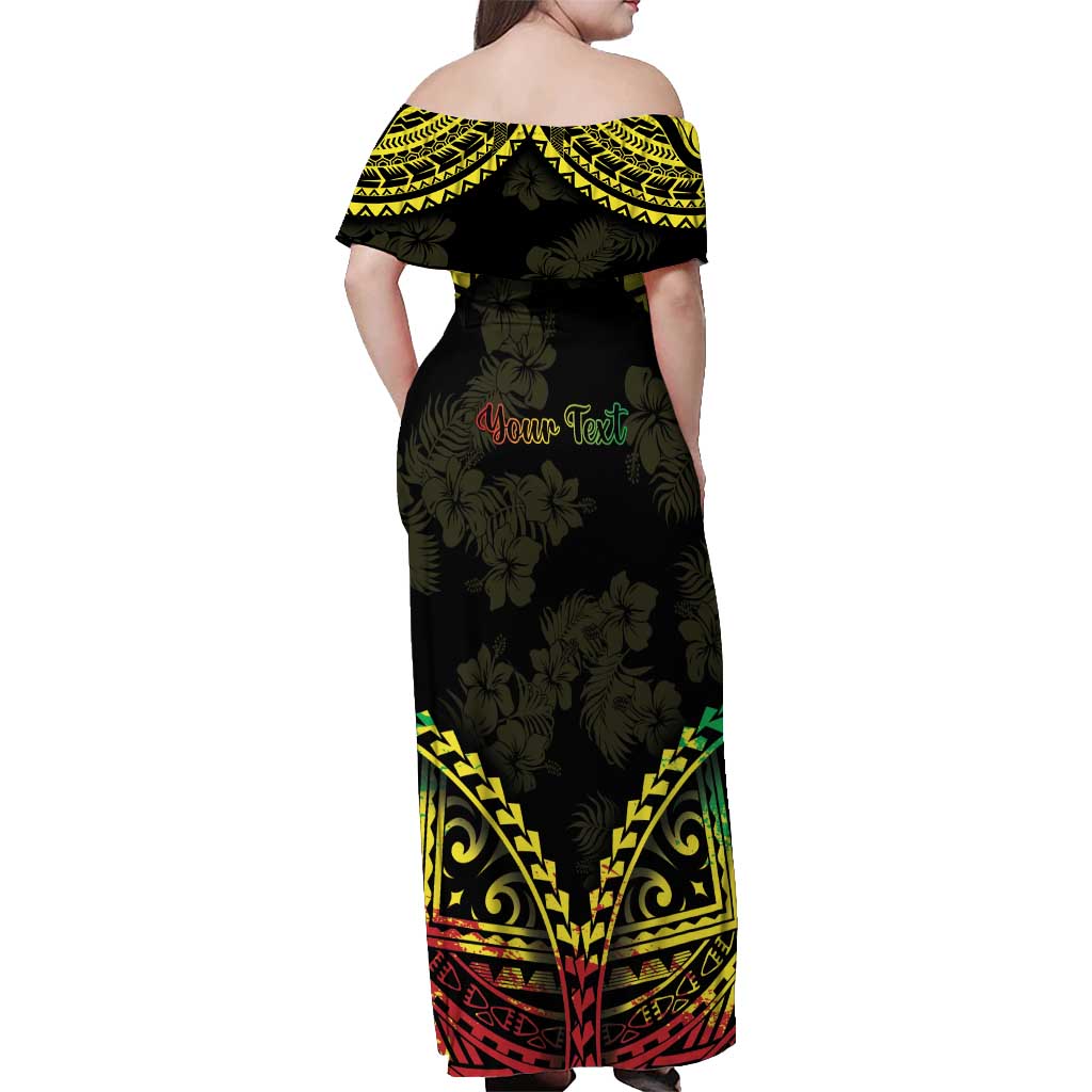 Aloha Tropical Palm Trees Off Shoulder Maxi Dress Reggae Polynesian Pattern LT05 - Polynesian Pride