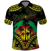 Aloha Tropical Palm Trees Polo Shirt Reggae Polynesian Pattern