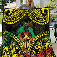Aloha Tropical Palm Trees Quilt Reggae Polynesian Pattern LT05 Black - Polynesian Pride