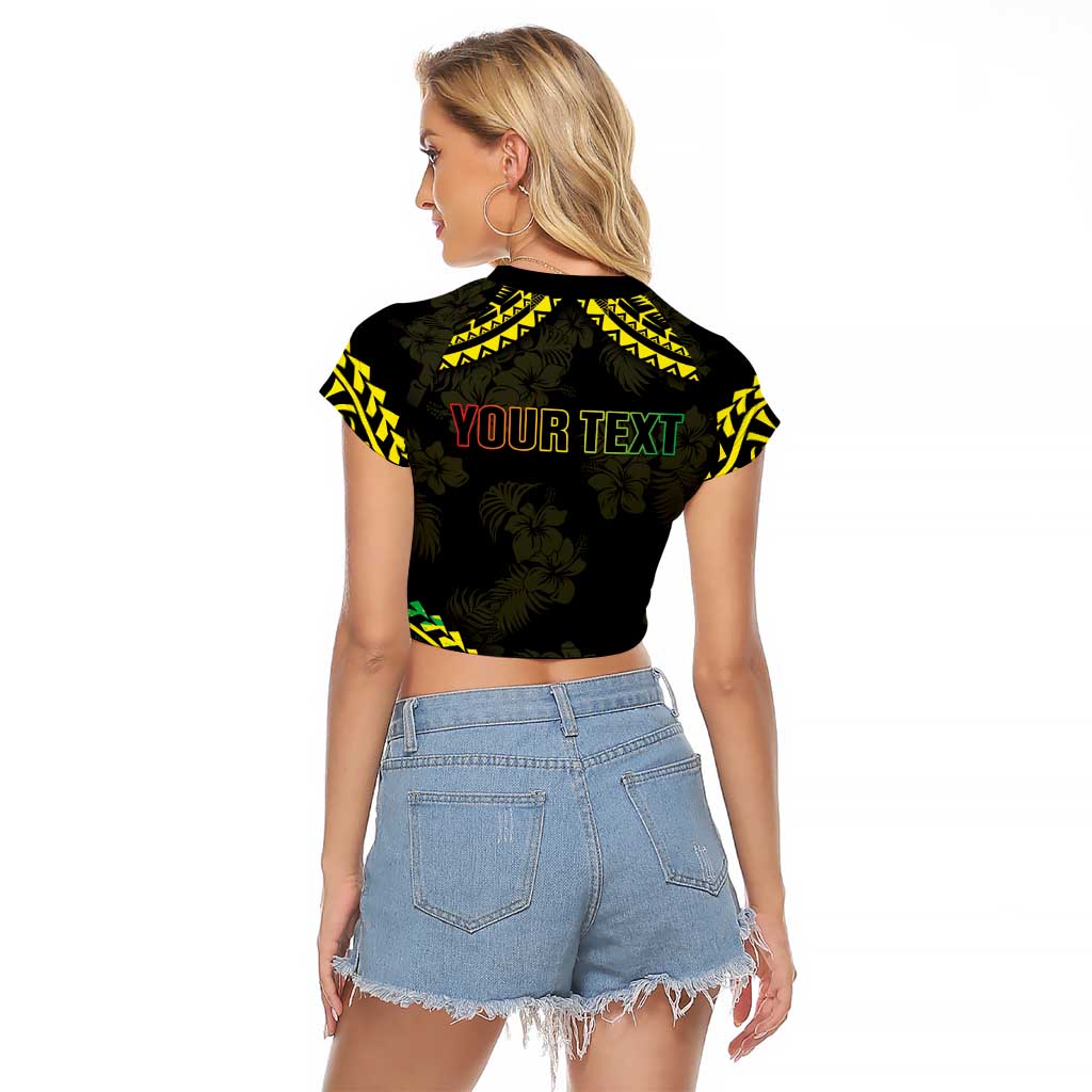 Aloha Tropical Palm Trees Raglan Cropped T Shirt Reggae Polynesian Pattern LT05 - Polynesian Pride
