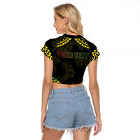 Aloha Tropical Palm Trees Raglan Cropped T Shirt Reggae Polynesian Pattern LT05 - Polynesian Pride