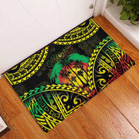 Aloha Tropical Palm Trees Rubber Doormat Reggae Polynesian Pattern LT05 - Polynesian Pride