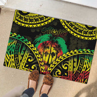 Aloha Tropical Palm Trees Rubber Doormat Reggae Polynesian Pattern LT05 - Polynesian Pride