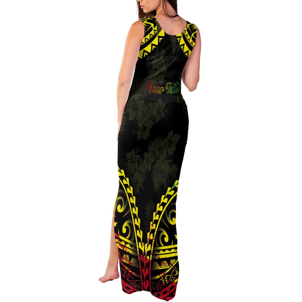 Aloha Tropical Palm Trees Tank Maxi Dress Reggae Polynesian Pattern