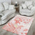 Polynesia Hammerhead Shark Area Rug Tropical Flowers Tribal Pattern Peach