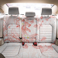 Polynesia Hammerhead Shark Back Car Seat Cover Tropical Flowers Tribal Pattern Peach