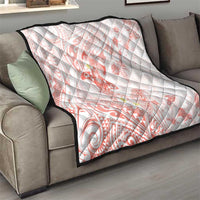 Polynesia Hammerhead Shark Quilt Tropical Flowers Tribal Pattern Peach LT05 - Polynesian Pride